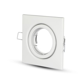 Porta Faretto Led GU10 MR16 Quadrato Con Molla Colore Bianco Orientabile Spotlight Fitting SKU-3472