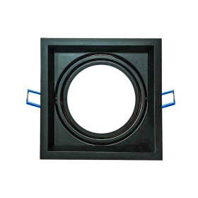 Carcassa Plafoniera Da Incasso Orientabile Quadrato Per 1 Posto Lampada Led AR111 Colore Nero SKU-3581