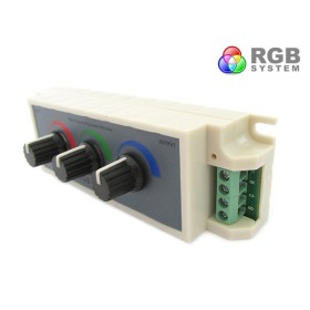 Centralina RGB Led Dimmer PWM Controller Modulo Manuale Con Manopole 12V 24V 3X3A Per Strip Led RGB