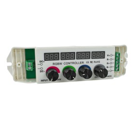 Centralina RGBW Led Dimmer PWM Controller Modulo Manuale Con Manopole e Display 4 Canali 12V 24V 5AX4