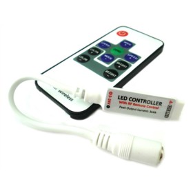 Mini Controller Bobina Led RGB Con Telecomando Wireless 12V 24V 6A Fino A 40 Metri RF103