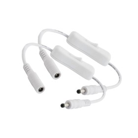 2 PZ Interruttore ON/OFF Colore Bianco Con Cavo Presa Femmina e Spina Maschio DC JACK 5,5mm x 2,1mm Per Alimentazione