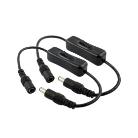 2 PZ Interruttore ON OFF Colore Nero Con Connettore Presa Femmina DC JACK e Spina Maschio 5,5mm x 2,1mm