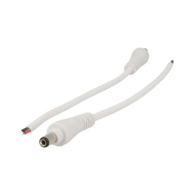 2 PZ Connettori Spinotto Maschio DC Con Lock Blocco Di Sicurezza Diametro 5,5mm x 2,1mm Colore Bianco