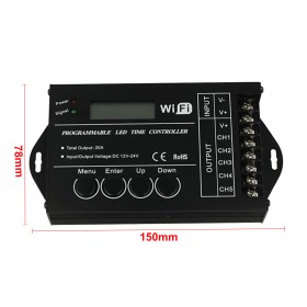 Centralina Led Timer Alba Tramonto 12V 24V 20A WIFI Time Led Controller Per Acquari Canarini Serre TC421