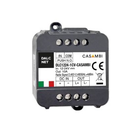 Dalcnet DLC1224-1CV-CASAMBI Led Dimmer Bluetooth APP Casambi e Pulsante N.O. Per Striscia Led Mono Colore 12V 24V 10A