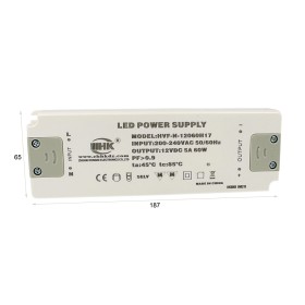 Alimentatore Trasformatore CV 60W 12V 5A Super Slim Solo 22mm Spessore