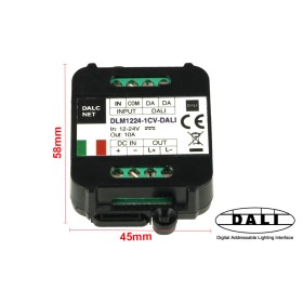 Dalcnet DLM1224-1CV-DALI Led Dimmer Bus DALI 12V 24V 10A Pulsante N.O. 0/1-10V Potenziometro