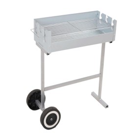 Griglia Barbecue Con Ruote a Carbonella BBQ Carbon 52X25X63cm Acciaio Inox