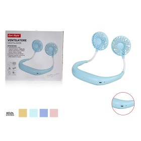 Ventilatore Da Collo Ricaricabile Portatile Design Cuffie 1000mAh 3 Velocità Colore Assortito