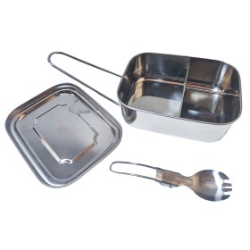 Lunchbox in Acciaio Inox Contenitore Per Pranzo Scatole Bento con Tre Scomparti 1200ml Portapranzo per Scuola Ufficio Campeggio
