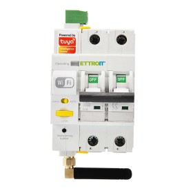 Interruttore Magnetotermico Smart WIFI 2P 16A App TUYA Occupa 3 Moduli DIN