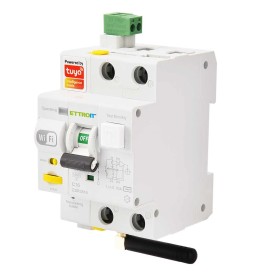 Interruttore Magnetotermico Differenziale Smart WIFI 1P+N 16A 230V/400V App TUYA Occupa 3 Moduli DIN