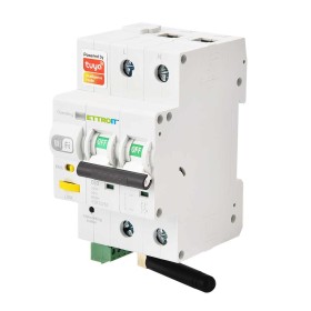 Interruttore Magnetotermico Smart WIFI 2P 63A App TUYA Occupa 3 Moduli DIN Con Funzione Controllo Consumo Energia