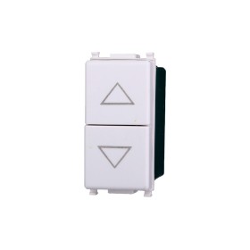 ETTROIT Pulsante Saliscendi Commutatore 2P 10A Tapparelle Colore Bianco Compatibile Con Vimar Plana