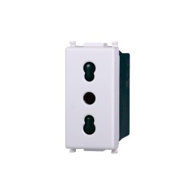 ETTROIT Presa Bipasso Bivalente 2P+T 10/16A Colore BIANCO Compatibile Con Vimar Plana