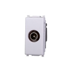ETTROIT Connettore Presa TV Passante Maschio Colore BIANCO Compatibile Con Vimar Plana