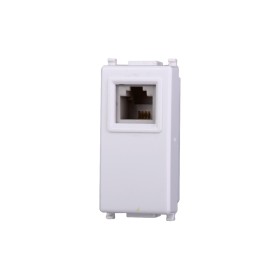 ETTROIT Connettore Telefonica Presa RJ11 Colore BIANCO Compatibile Con Vimar Plana