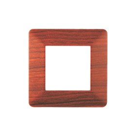ETTROIT Placca Plastica Serie Starlight 2P Colore Radica Compatibile Con Vimar Plana