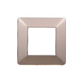 ETTROIT Placca Plastica Serie Starlight 2P Colore Bronzo Compatibile Con Vimar Plana