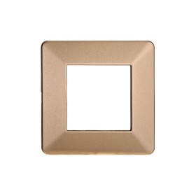 ETTROIT Placca Plastica Serie Starlight 2P Colore Oro Compatibile Con Vimar Plana