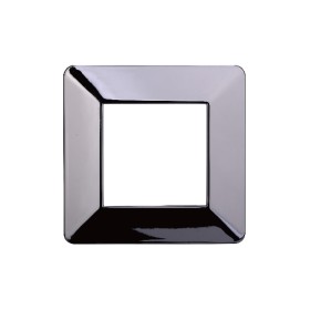 ETTROIT Placca Plastica Serie Starlight 2P Colore Cromato Lucido Compatibile Con Vimar Plana