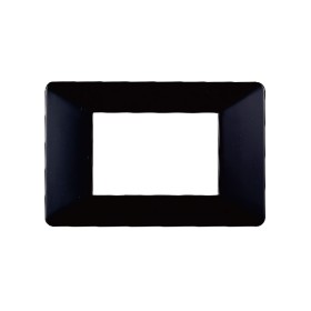 ETTROIT Placca Plastica Serie Starlight 3P Colore Nero Compatibile Con Vimar Plana
