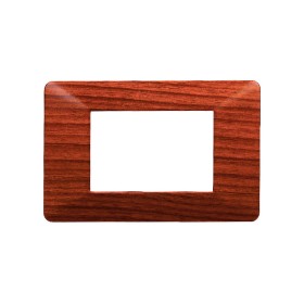 ETTROIT Placca Plastica Serie Starlight 3P Colore Radica Compatibile Con Vimar Plana