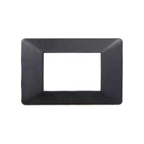 ETTROIT Placca Plastica Serie Starlight 3P Colore Acciaio Scuro Compatibile Con Vimar Plana