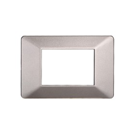 ETTROIT Placca Plastica Serie Starlight 3P Colore Titanio Compatibile Con Vimar Plana