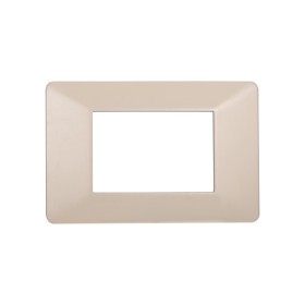 ETTROIT Placca Plastica Serie Starlight 3P Colore Sabbia Compatibile Con Vimar Plana