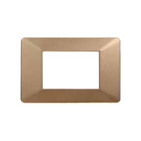 ETTROIT Placca Plastica Serie Starlight 3P Colore Oro Compatibile Con Vimar Plana