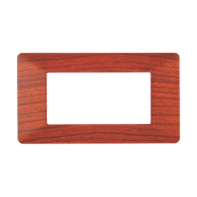 ETTROIT Placca Plastica Serie Starlight 4P Colore Radica Compatibile Con Vimar Plana