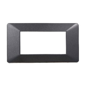 ETTROIT Placca Plastica Serie Starlight 4P Colore Acciaio Scuro Compatibile Con Vimar Plana