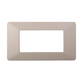 ETTROIT Placca Plastica Serie Starlight 4P Colore Sabbia Compatibile Con Vimar Plana