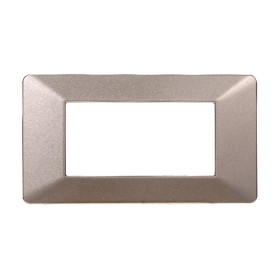 ETTROIT Placca Plastica Serie Starlight 4P Colore Bronzo Compatibile Con Vimar Plana