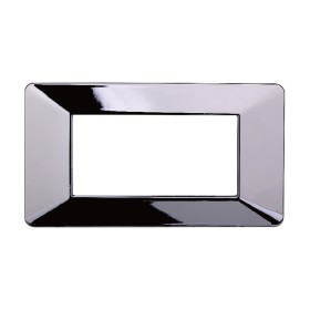 ETTROIT Placca Plastica Serie Starlight 4P Colore Cromato Lucido Compatibile Con Vimar Plana