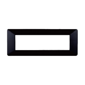 ETTROIT Placca Plastica Serie Starlight 7P Colore Nero Compatibile Con Vimar Plana