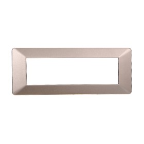 ETTROIT Placca Plastica Serie Starlight 7P Colore Bronzo Compatibile Con Vimar Plana