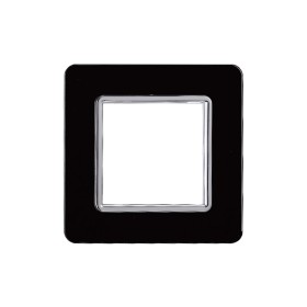 ETTROIT Placca In Vetro Serie Starlight 2P Colore Nero Compatibile Con Vimar Plana