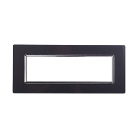 ETTROIT Placca In Vetro Serie Starlight 7P Colore Acciaio Scuro Compatibile Con Vimar Plana