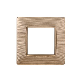 ETTROIT Placca Plastica Serie Starlight 2P Colore Oro Satinato Compatibile Con Vimar Plana