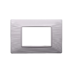 ETTROIT Placca Plastica Serie Starlight 3P Colore Bianco Satinato Compatibile Con Vimar Plana
