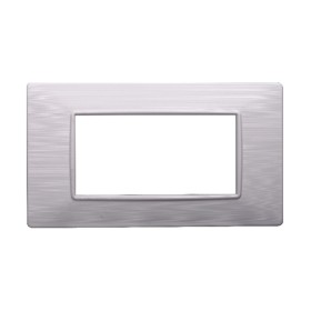 ETTROIT Placca Plastica Serie Starlight 4P Colore Bianco Satinato Compatibile Con Vimar Plana
