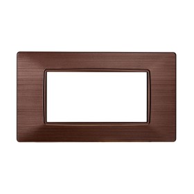 ETTROIT Placca Plastica Serie Starlight 4P Colore Bronzo Satinato Compatibile Con Vimar Plana