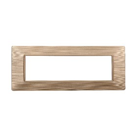 ETTROIT Placca Plastica Serie Starlight 7P Colore Oro Satinato Compatibile Con Vimar Plana