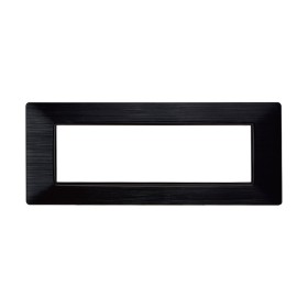 ETTROIT Placca Plastica Serie Starlight 7P Colore Nero Satinato Compatibile Con Vimar Plana