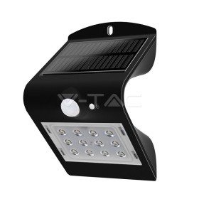 Faretto Led Ricaricabile Da Parete Con Pannello Solare Sensore PIR Movimento Crepuscolare 1,5W Bianco Neutro IP65 Esterno SKU-8277