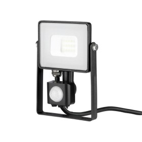 Faro Led Flood Light Slim 10W IP65 Neutro 4000K Carcassa Nera con Sensore PIR di Movimento e Crepuscolare Chip Samsung SKU-437