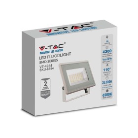 Faro Led Flood Light 200W 17600lm IP65 Slim 400x333x33mm Carcassa Bianca Luce 4000K SKU-6735